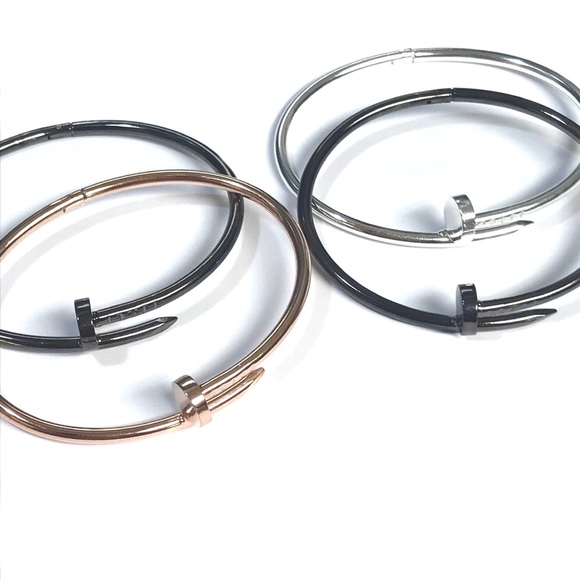 Steel Nail Shape Love Bangle Bracelet - Picture 7 of 8